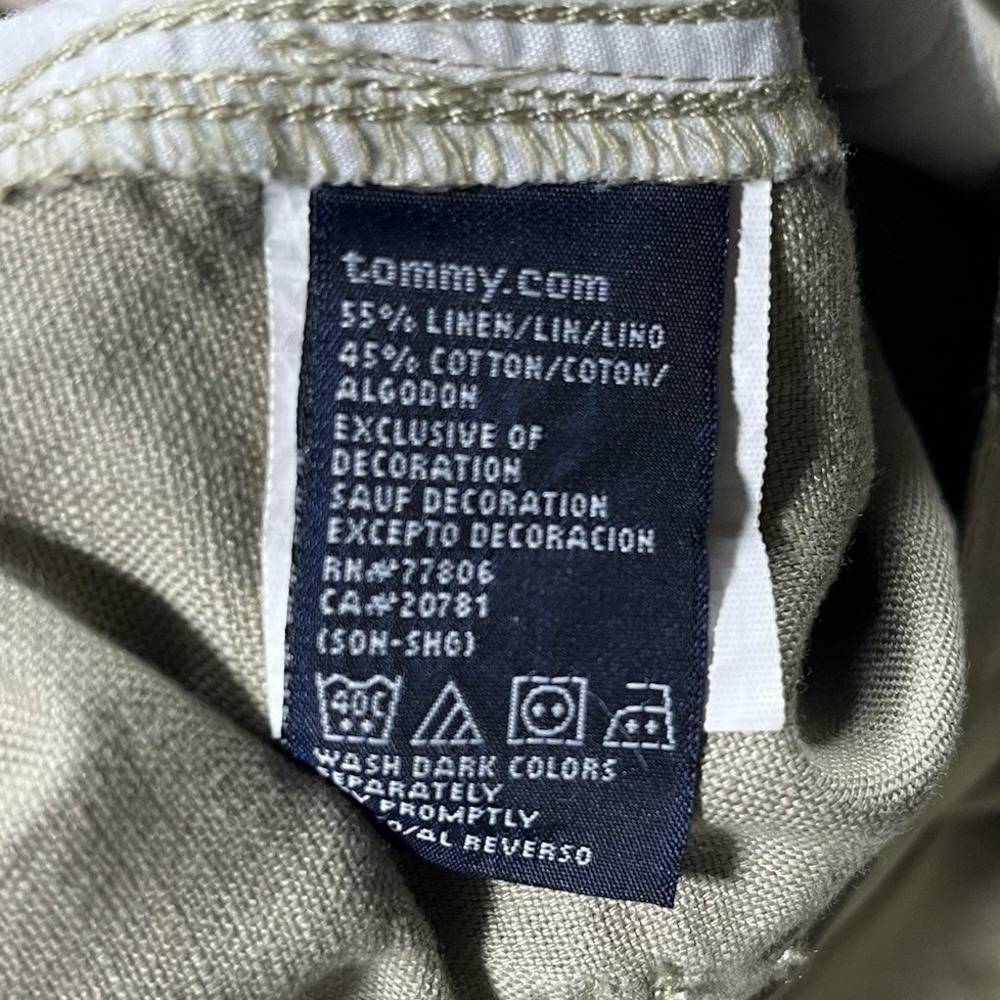 VTG Tommy Hilfiger Linen & Cotton Blend Pants Mens 38x32 Breathable Pleated Y2K - Picture 10 of 12